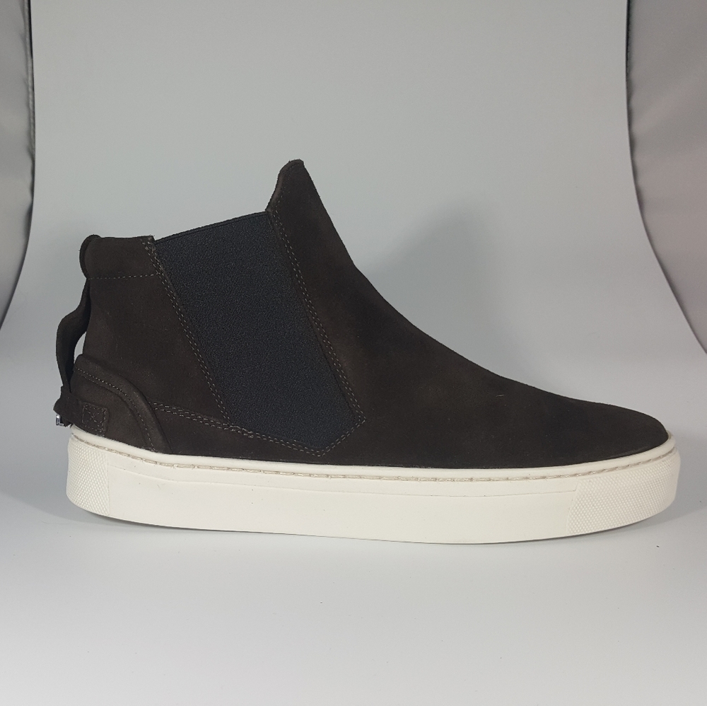 THE FLEXX Dark Brown and White Slip-On Chelsea Sneaker